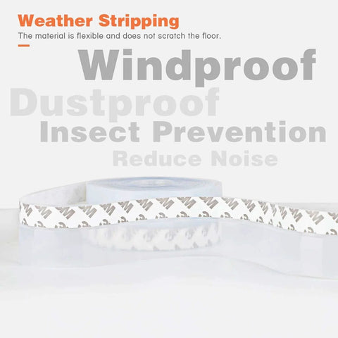 Roll of 26 Feet Silicone Seal Strip, Door Weather Stripping, Sealing Tape for Doors Windows and Shower Glass Gaps (Transparent, 45MM)
