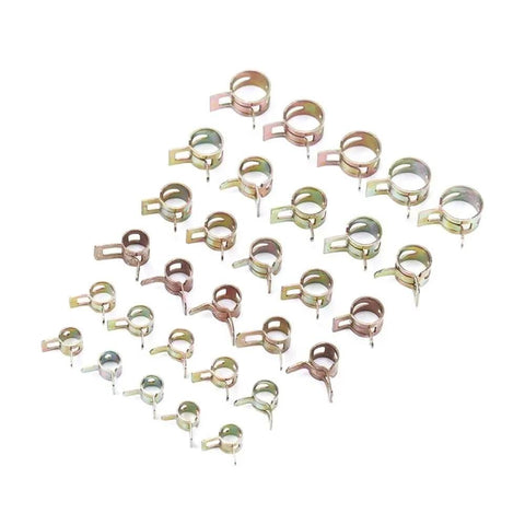 20 Piece Silicone Wrapped 304 Stainless Steel Hose Clip Set Reusable Clamps For Boats And Motorcycles With Size Marked Bands