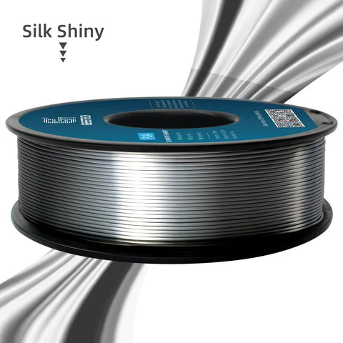 PLA Silk Filament 1.75mm for 3D Printer Metallic Silver Shine 1kg Spool with 0.02mm Dimensional Tolerance side view