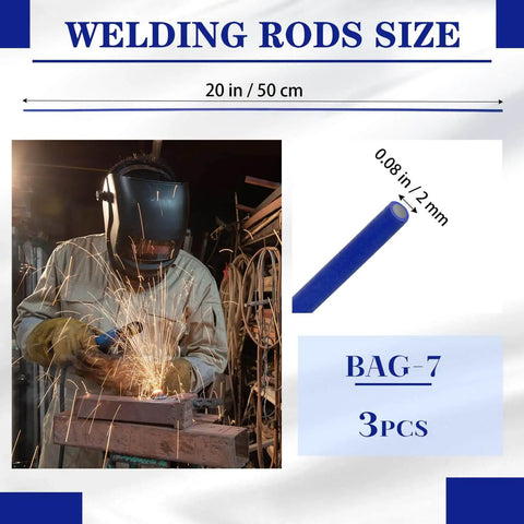 Welder using AWS BAg7 Silver Brazing Rods Flux Coated Solder Kit Pro Grade with 56 Percent Silver, 3 sticks, 2mm diameter, 20 inch length