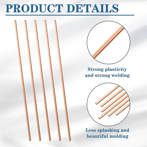 40 Pack Fifteen Percent Silver Brazing Rods For Phos Copper Brazing Alloys AWS BCup 5 Flat Welding Rods product details