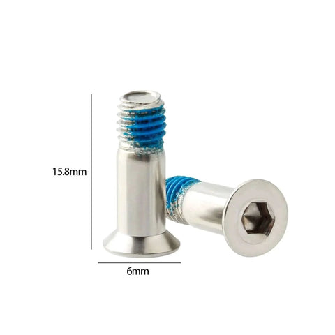 2Pcs Silver Wheel Pulley Bolt, Rear Derailleur Pulley Bolt Anti Screws Fasteners for Road Bike, close-up of two bolts with measurements