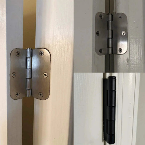 30 Pack Rounded Matte Black Door Hinges 3.5 Inch 5/8" Radius Interior 3 1/2" Flat Iron Bifold Residential Standard