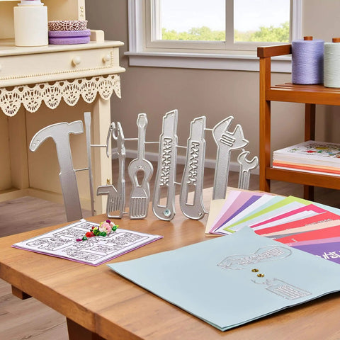 Must Have All Purpose Die Cut For Card Making And Scrapbooking With Intricate Metal Cutting Dies displayed on craft table