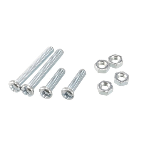 Four metal screws and five hex nuts for DC 220V 10A Rotary Roller Lever Actuator Enclosed Mini Limit Switch installation.