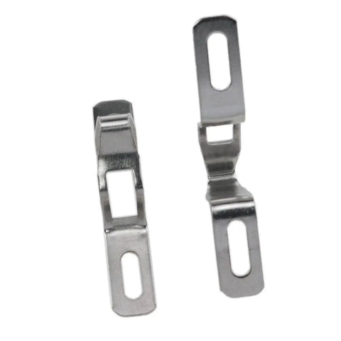 2 Pieces Silver Sliding Door Keepers With Glass Lock Latch For Sliding Patio Doors Including Mounting Screws, Durable Zinc Alloy Construction