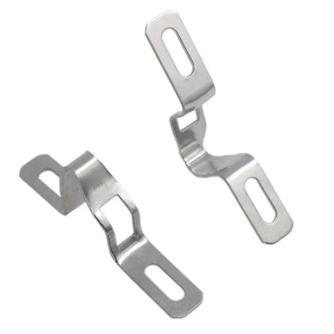 2 Pieces Silver Sliding Door Keepers With Glass Lock Latch For Sliding Patio Doors Including Mounting Screws, Durable Zinc Alloy Construction, Chrome Plated, Waterproof And Rust-Resistant, Size 2.36 x 0.38 x 0.82 Inches