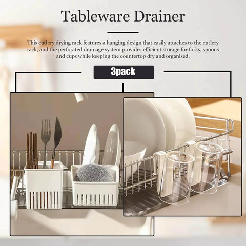 3 Pack Silverware Drying Basket and Cup Rack for Drying in Kitchen on dish rack