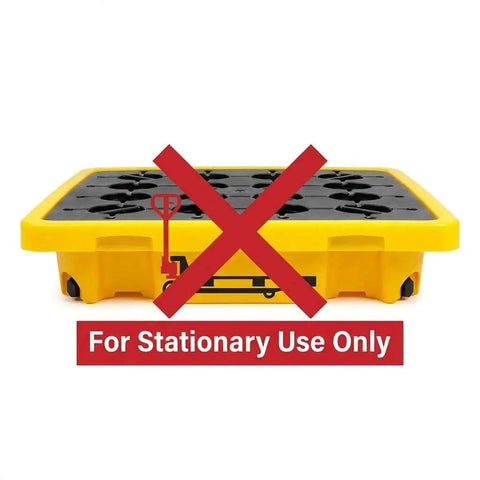 Single Drum Spill Containment Pallet With 15 Gallon Sump And 2000 Lbs Static Load, 26 By 26 Inch HDPE Platform for stationary use