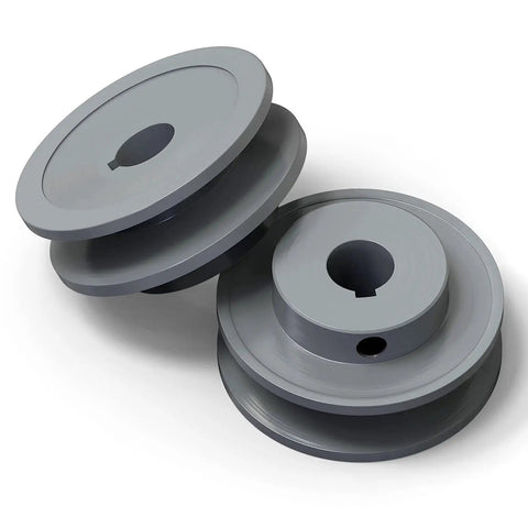 Single Groove V Belt Pulley For V-Belt Drive Systems, Two Point Five Inch Outer Diameter, Five Eighth Inch Bore, Cast Iron 1 Groove
