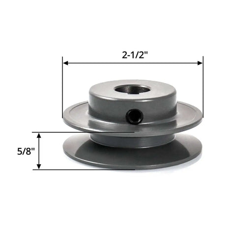 2.5 Inch Outer Diameter Single Groove Web Sheave With Five Eighths Inch Fixed Bore For V Belt Pulleys 4L A AX Cast Iron