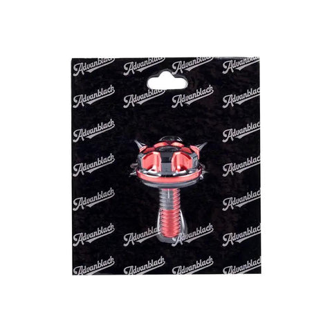 CNC Machined Knurled Harley Seat Bolt Kit with a hard anodized finish and one quarter inch threads, single bolt front view