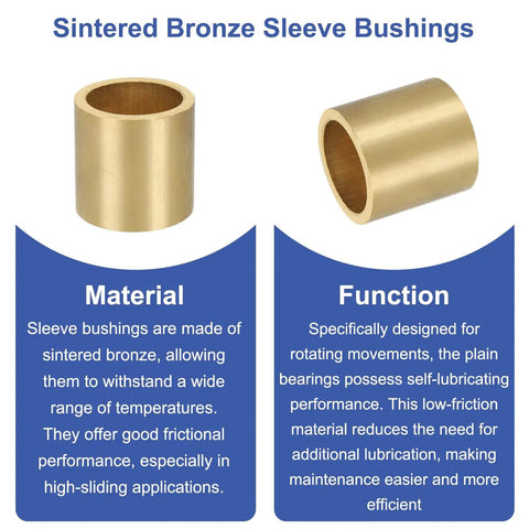 30 Pcs Sleeve Bearings Set With 4mm Bore And 6mm Outer Diameter 6mm Length Self Lubricating Sintered Bronze Bushings Display