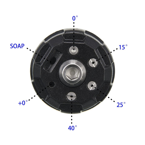 JOEJET 6-in-1 pressure washer nozzle, black, 1/4 inch quick connect, adjustable spray angles 0-40°