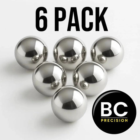 Six Pack Large Three Quarter Inch Carbon Steel Ball Bearings Built For Beefy Heavy Duty Industrial And Mechanical Use BC Precision