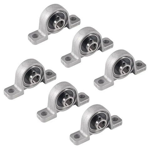 Six Pack KP000 10mm Pillow Block Bearing Self Aligning Mounted Flange Zinc Alloy Base Heavy Duty Support For Machinery