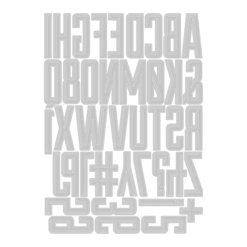Alphanumeric Emporium Thinlits Die Set 41PK Pack For Crafting Bold Letters And Numbers With Tim Holtz Sizzix Dies, white background