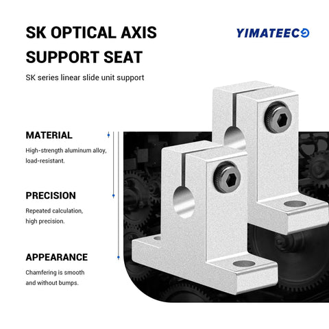 Pro Grade 4 Pack Aluminum 10mm Linear Motion Rod Support Shafts and Clamps for CNC Machines and 3D Printers, SK10 holders