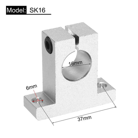 4 Pieces SK16 Aluminum Linear Rod Rail Shaft Clamping Supports With Wrench For 16mm Diameter Shaft Mounting Bracket