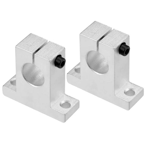 Pair of SK16 16mm Shaft Support Blocks for linear motion guide rails, aluminum alloy, fits 16mm diameter shaft, shown in a side view.