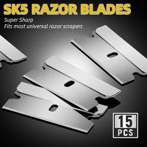 Razor Blade Scraper With 15 Extra SK5 Blades And Built In Blade Storage