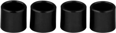 Four black cylindrical bearing spacers for Skateboard And Longboard Set Of 4 Pack Designed To Help Precise Wheel Alignment And Smooth Rolling