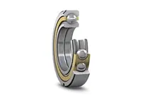 SKF Bearing QJ 205 N2MA C2L Heavy Duty Pro Grade Industrial Ball Bearing, precision angular contact, durable steel raceway, side view.