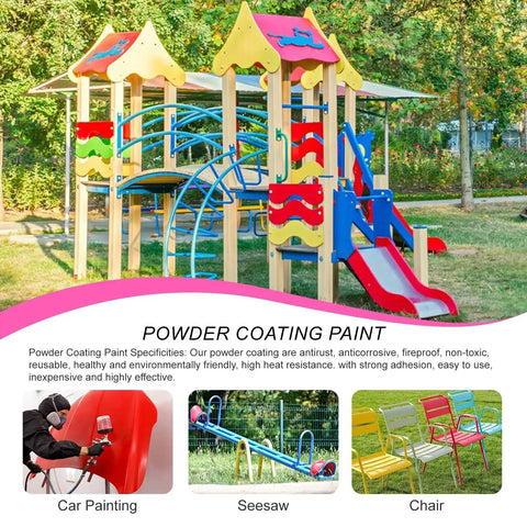 Playground coated with Powder Coating Paint For Metal Surfaces And Steel Structures Sky Blue 32 Oz Rust Proof Anti Corrosive
