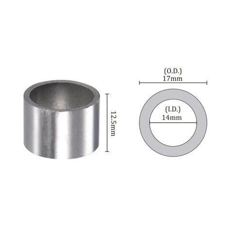 12 Pieces Sleeve Bearings 14X17X12.5MM Sintered Iron Self Lubricating Bushings For Electrical Equipment And Machine Tools dimensions view