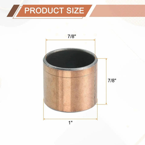 2 Pcs Sleeve Bearing With 7/8 Inch Bore, 1 Inch Outer Diameter And 7/8 Inch Length, Self Lubricating Oilless Bushing