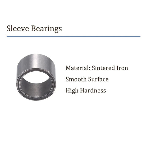 12 Pieces Sleeve Bearings 14X17X12.5MM Sintered Iron Self Lubricating Bushings showing material and surface