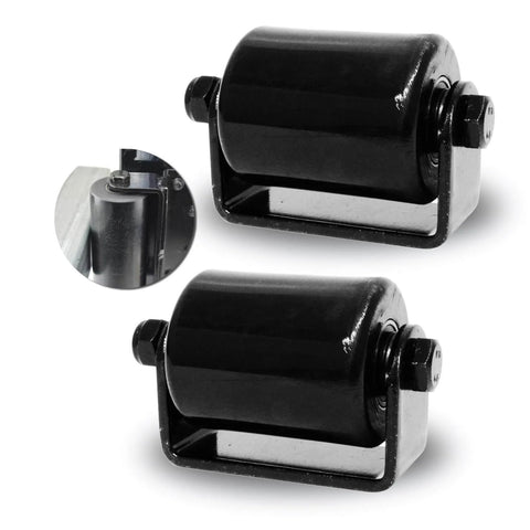2Pack Slide Gate Guide Roller with C Post Welded Bracket, Hard Nylon Sliding Rolling Gates Guider, heavy duty sealed ball bearing
