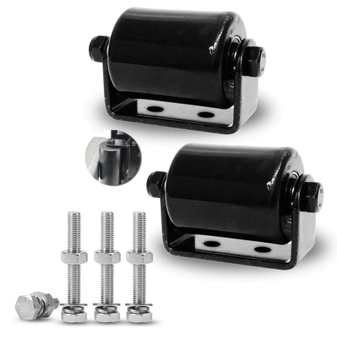 ✝️ 2Pack Slide Gate Guide Roller with C Post Welded Bracket, Hard Nylon Sliding Rolling Gates Guider, Heavy Duty Sealed Ball Bearing, and screws.