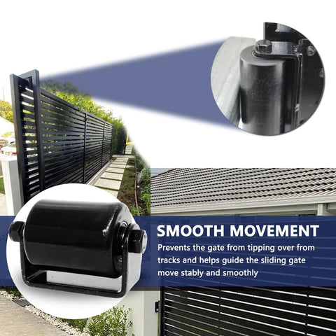 ✝️ 2Pack Slide Gate Guide Roller with C Post Welded Bracket, Hard Nylon Sliding Rolling Gates Guider by metal fence