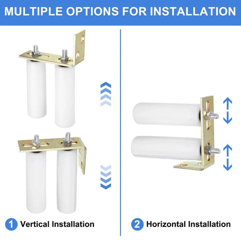 1 Set Slide Gate Guide Roller With L Shaped Rear Bracket For Sliding Doors, 50mm Nylon Rollers And 150mm Long Bracket, Sealed