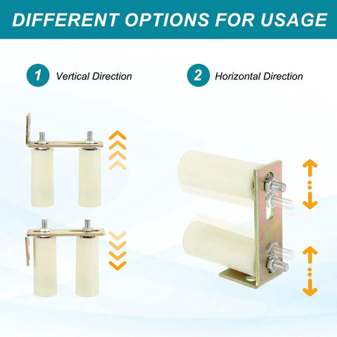 Slide Gate Guide Roller Set 4.7 Inch By 2 Inch With L Shape Brackets Universal Adjustable Heavy Duty Sliding Gate Hardware Kit White
