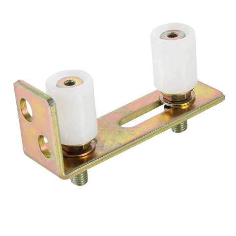 Slide Gate Guide Roller With L Post Bracket, Adjustable Dual Nylon Rollers For Sliding Gates, Gate Assembly Support, Galvanized Steel Construction