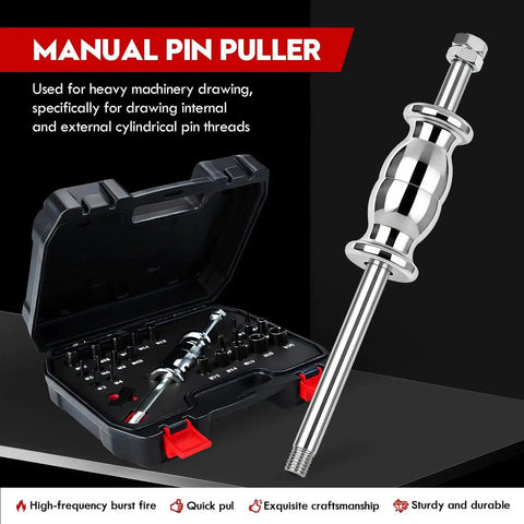 Complete 24 Piece Slide Hammer Set With Dowel Pin Puller Kit Including M3 To M20 Thread Adapters and dedicated case