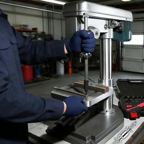 Person using Complete 24 Piece Slide Hammer Set with Dowel Pin Puller Kit in workshop setup