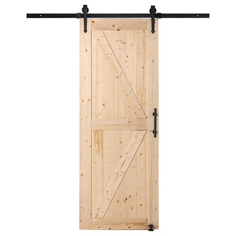 Sliding Barn Door 30 Inch Wide By 84 Inch High With Included Hardware Kit And Handle For Interior Rooms And Storage Closets
