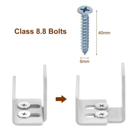 Sliding Barn Door Floor Guide Wall Mounted Adjustable 25mm To 37mm U Bracket With Flush Flat Bottom White Finish For Smooth Door Guidance Carbon Steel Construction Includes Screws And Expansion Tubes