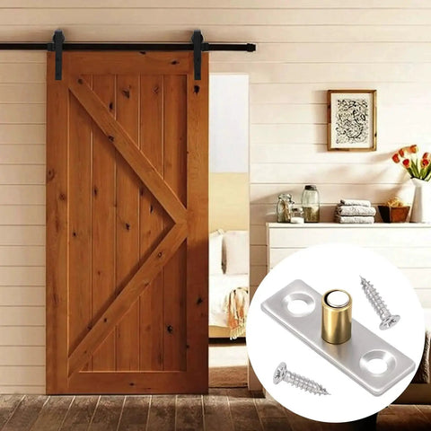 4 Pack Sliding Barn Door Floor Guides With Copper Stainless Steel Rollers And Base Includes 8 Screws Bottom Guide Locators