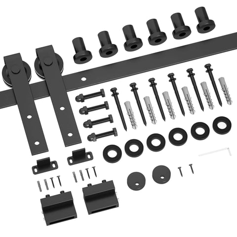 7.5FT Sliding Barn Door Hardware Kit for Single Doors up to 45 Inch, Heavy Duty Carbon Steel Track with Smooth Quiet Nylon Rollers