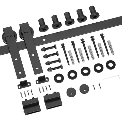 6.6FT Sliding Barn Door Hardware Kit for Single Doors up to 40 Inch, Heavy Duty Carbon Steel Track, Complete Hardware Set