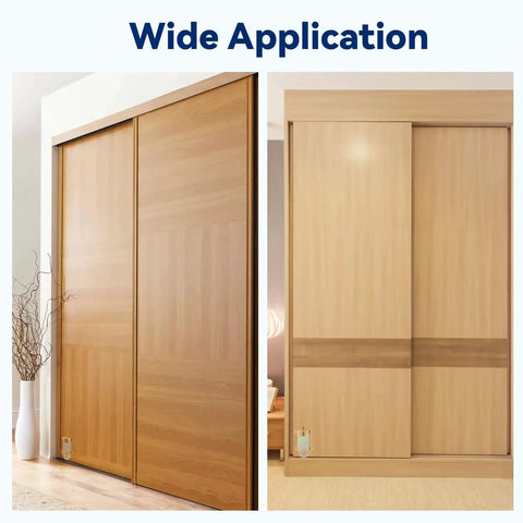 Installed 4 Pack Sliding Mirror Closet Door Rollers Replacement Set Durable Heavy-Duty With 2.5 Inch Wheels for wood frames.