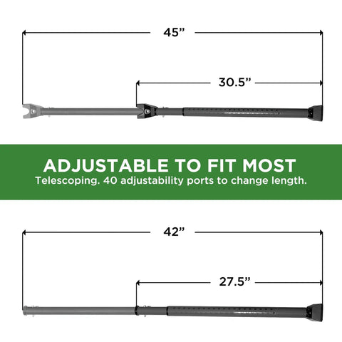 Two In One Sliding Door Security Bar And Door Jammer With Forty Adjustable Settings Easy Installation, shown in adjustable positions