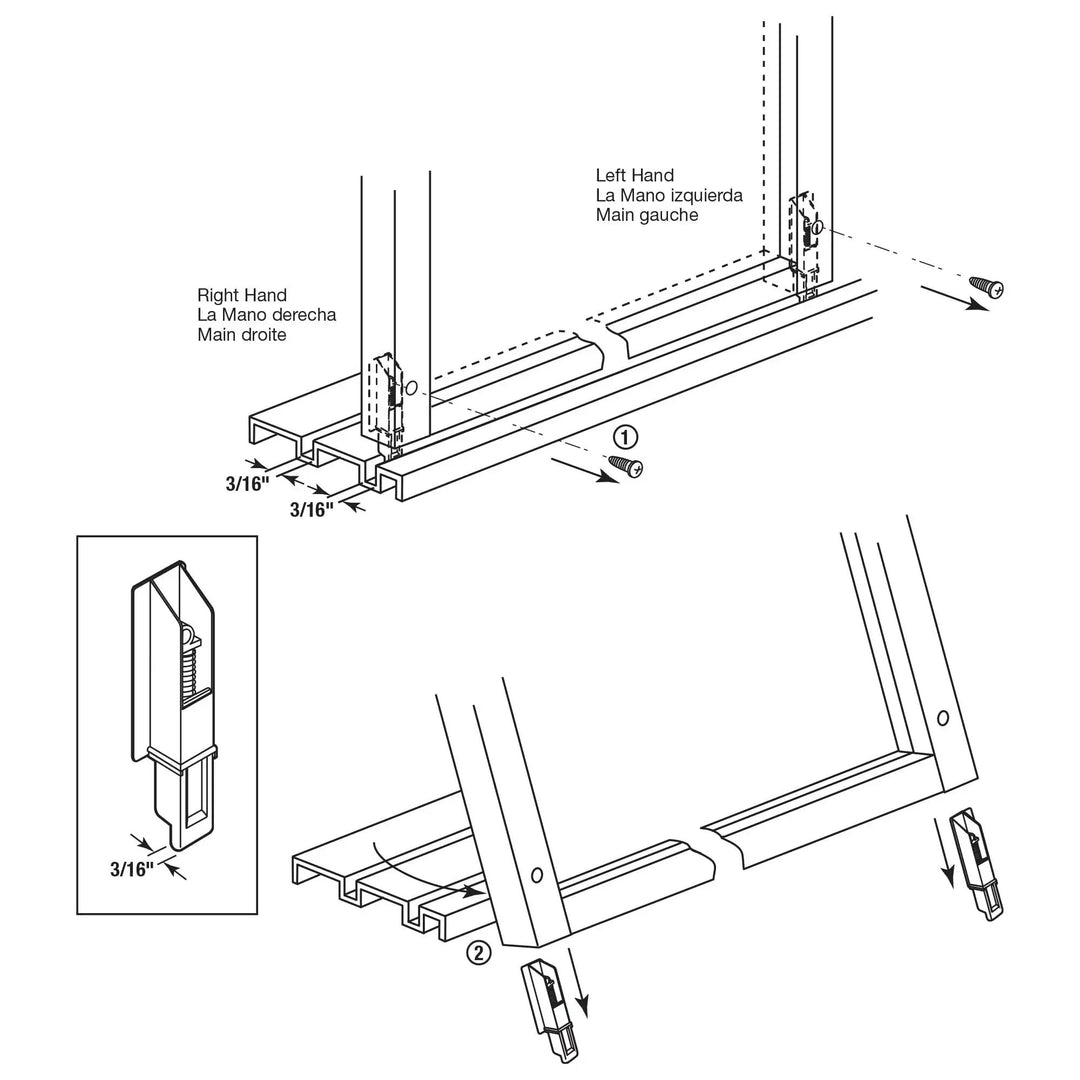 Bottom Slide Guide White Plastic Sliding Panel Door Bottom Guides For Gli...
