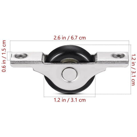 4 Pieces Barn Door Kit With Sliding Door Rollers And Track Wheels For Wardrobe Cupboard Cabinets Includes Bottom Pulley