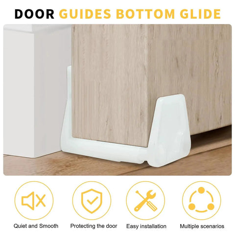 Sliding Door Guide Set With Adjustable Barn Door Hardware Floor And Wall Mount POM Plastic installed on floor