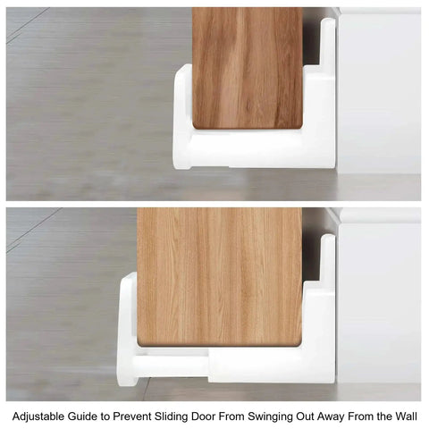 Sliding Door Guide Set With Adjustable Barn Door Hardware Floor And Wall Mount POM Plastic Installed View